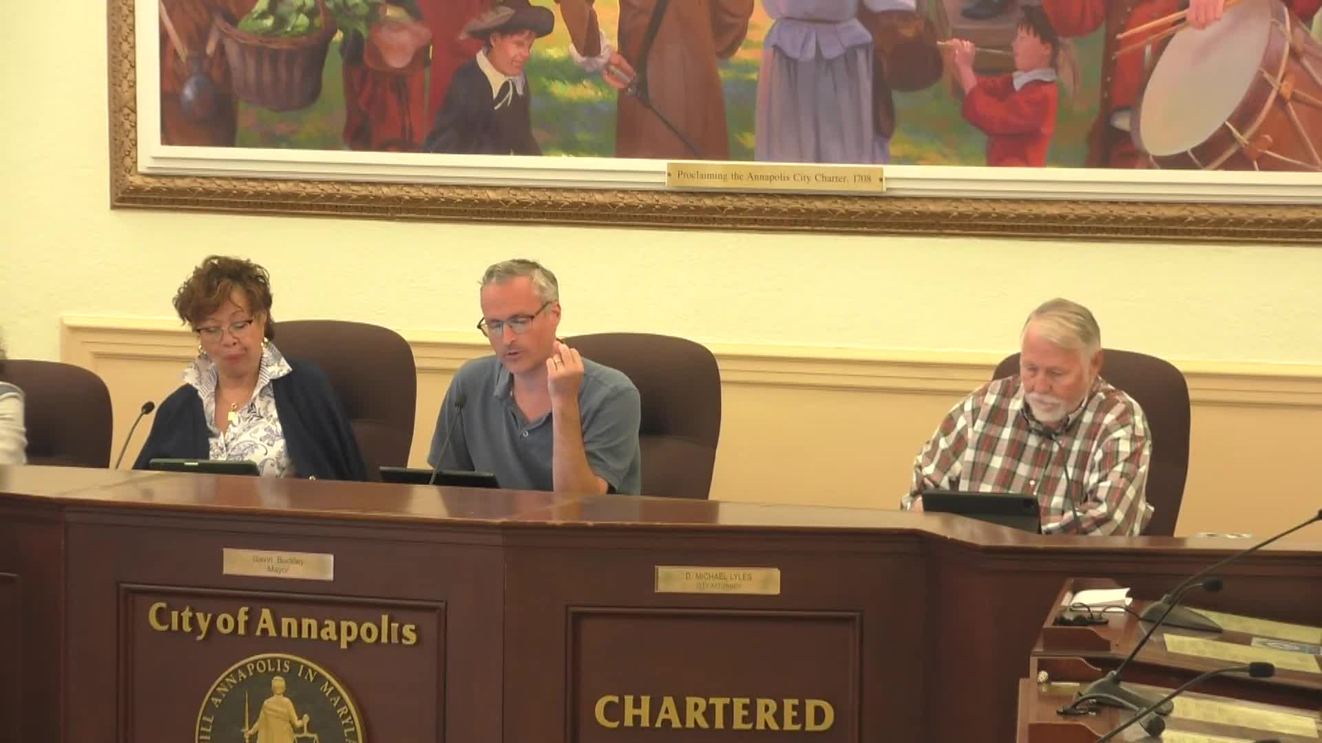 Mike Meekins presents zoning updates on AutoZone and Bay Village projects