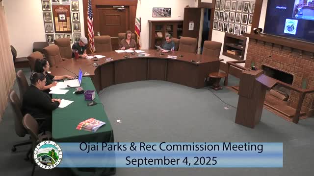 Ojai Parks Commission reviews Fall 2025 activity guide; no action required