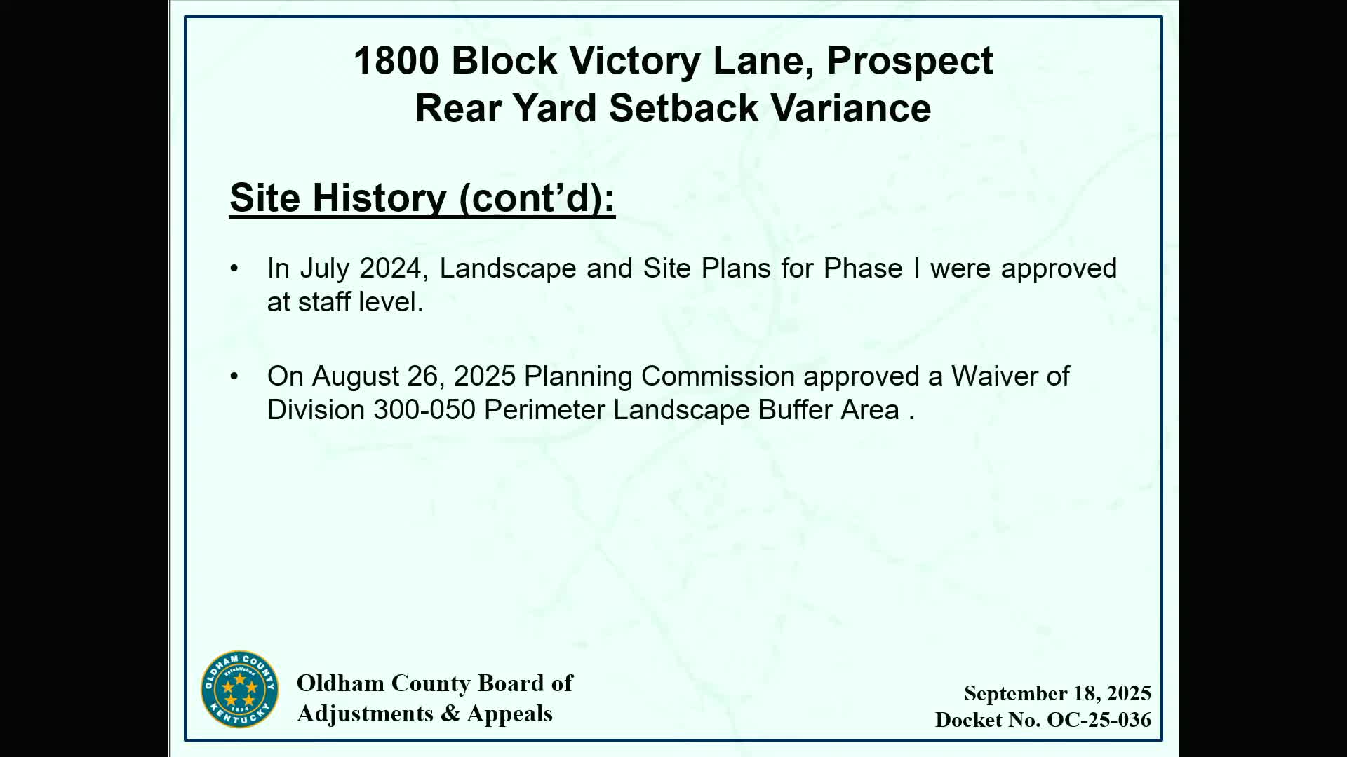 Oldham County Board Reviews Variance Request for New Townhomes Amid Citizen Concerns