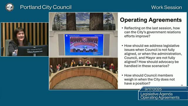 Portland City Council explores consensus guidelines for legislative positions and member representation