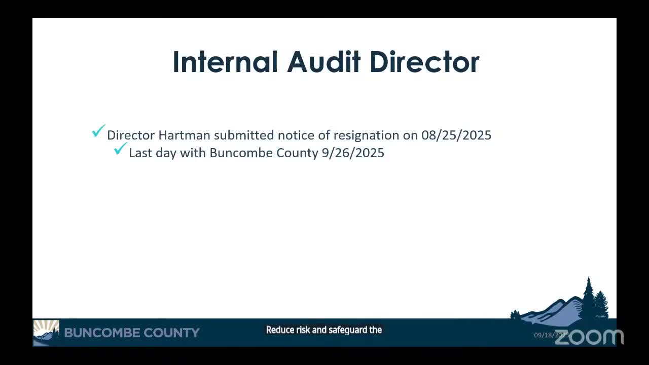 Buncombe County Audit Committee Reviews Policy Implementation and Leadership Transition Plans