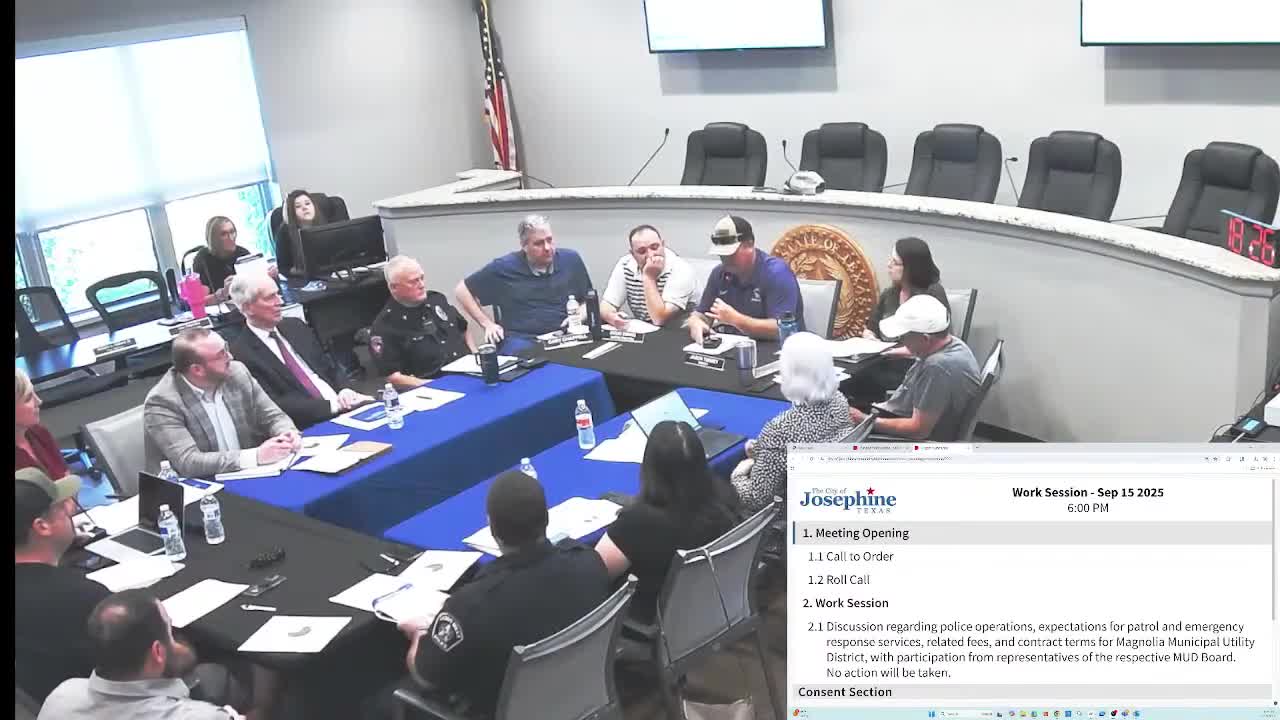 Josephine City Council and Police Discuss Ordinance Enforcement and New Agreement Needs