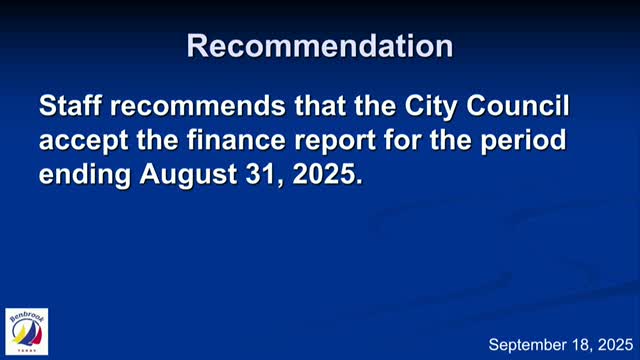City Council Approves Finance Report for Fiscal Year Ending August 2025