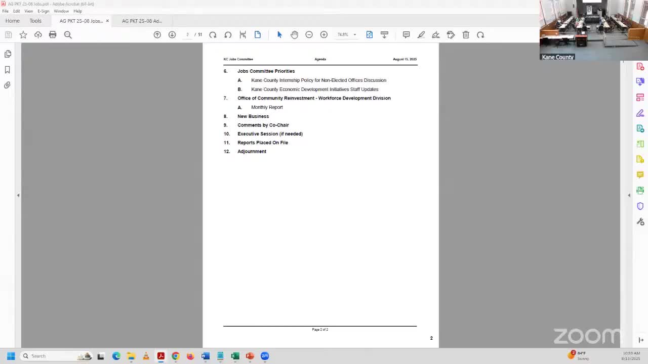 Kane County economic development staff report flags tariff risks, posts mixed labor and hiring signals