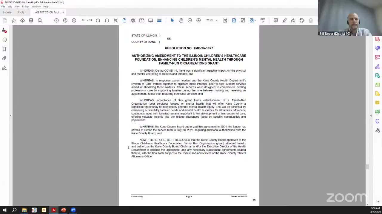 Committee extends term of children's mental-health grant from Illinois Children's Healthcare Foundation