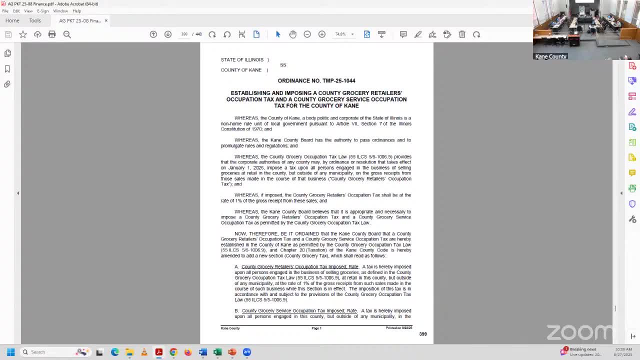 Proposal to impose 1% county grocery tax fails in 3–3 committee tie