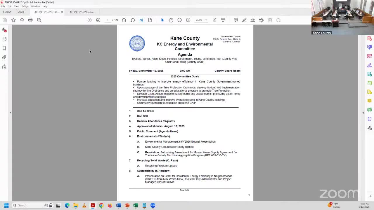 Kane County environmental office proposes fee increases, shifts $70,000 in salaries to riverboat fund; sets two-year electric aggregation term