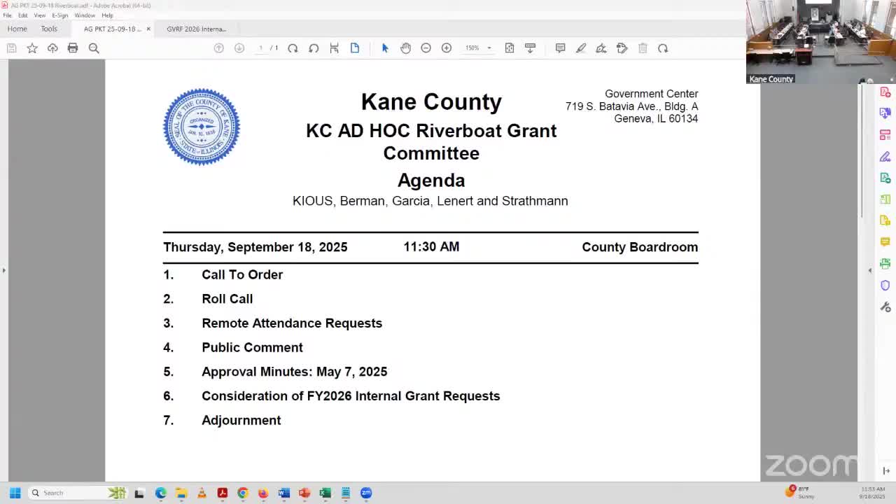 Committee Reviews $5.2M Fiscal Year 2026 Internal Grant Requests for Riverboat Fund