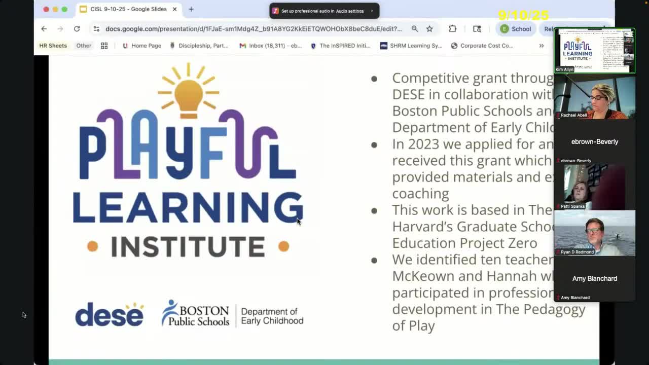 District expands 'playful learning' training for K teachers under competitive DESE grant