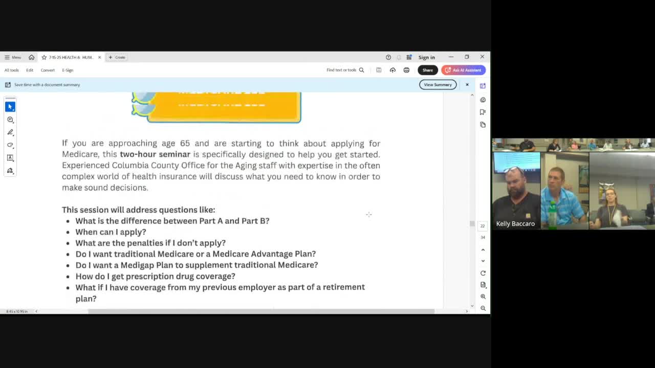 Aging services: farmers-market coupons distributed late; home repair fund replenished by local foundation award