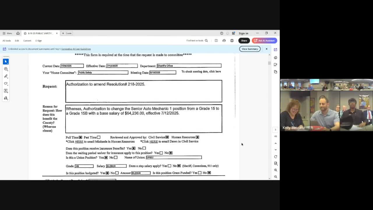 Sheriff wins personnel changes and forfeiture fund allocations; committee debates academy reimbursement agreements
