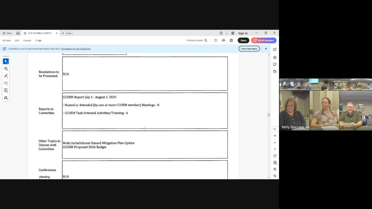 Emergency management submits hazard-mitigation revisions to state, seeks shared DLAN access and budget boosts