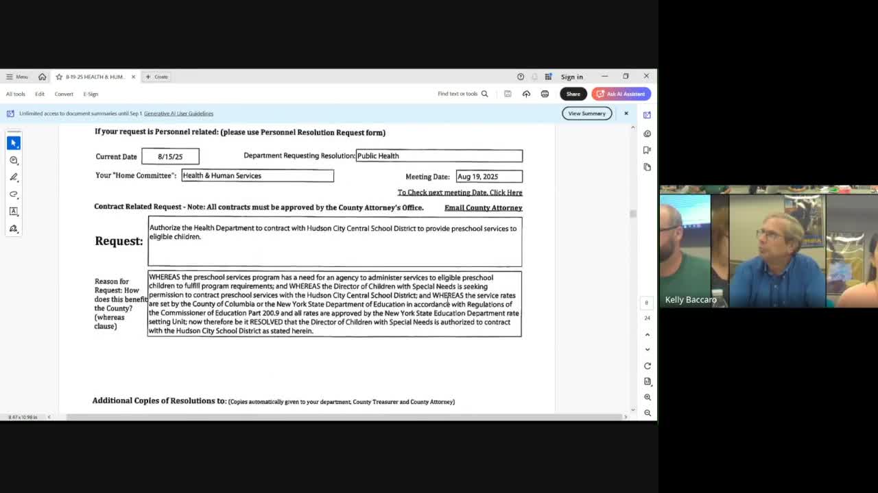 Health department approves preschool contract, staffing changes and a psychiatric nurse practitioner contract; reports measles exposure