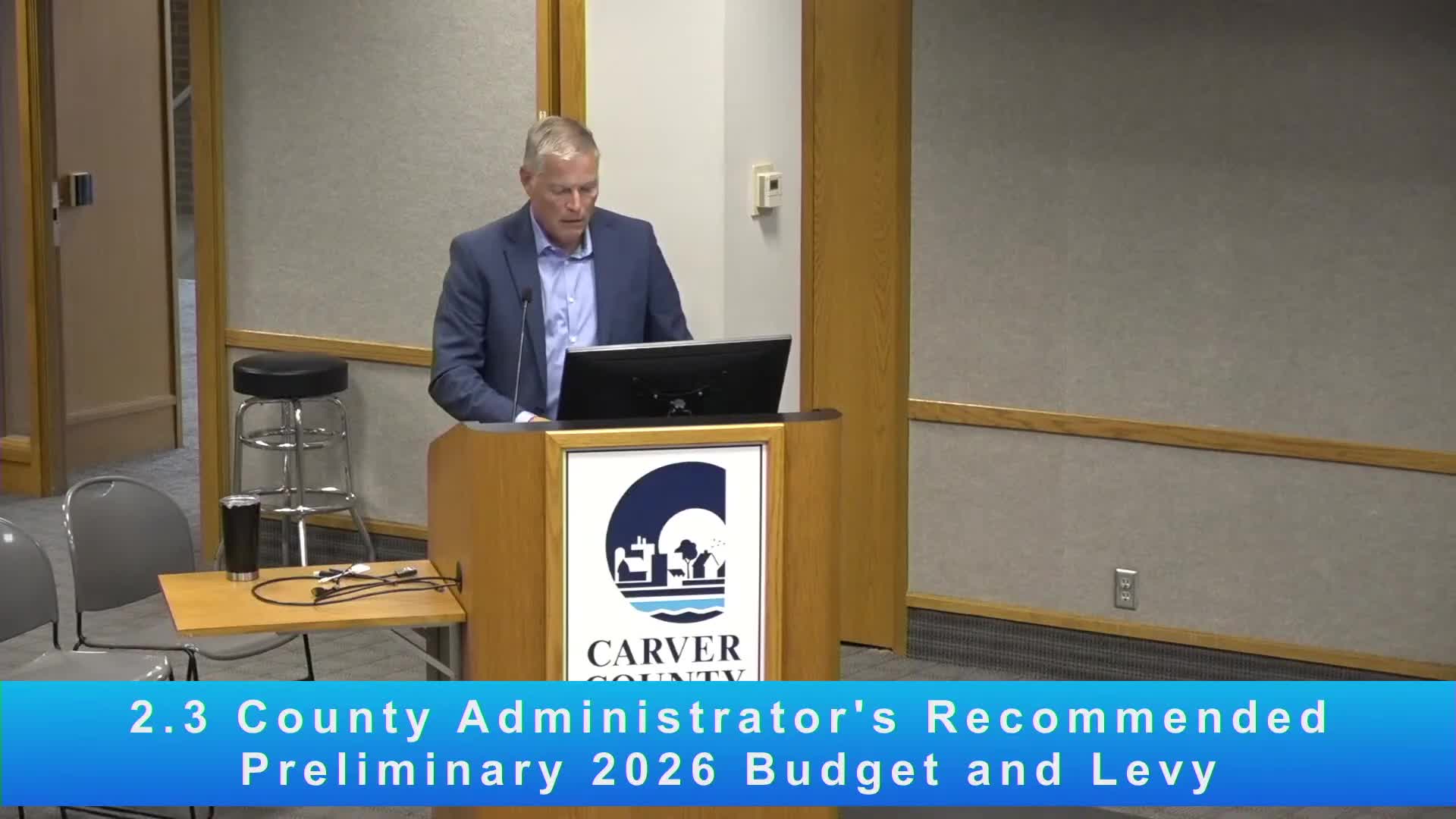 Carver County administrator recommends preliminary 8% levy increase to cover cost shifts and capital needs