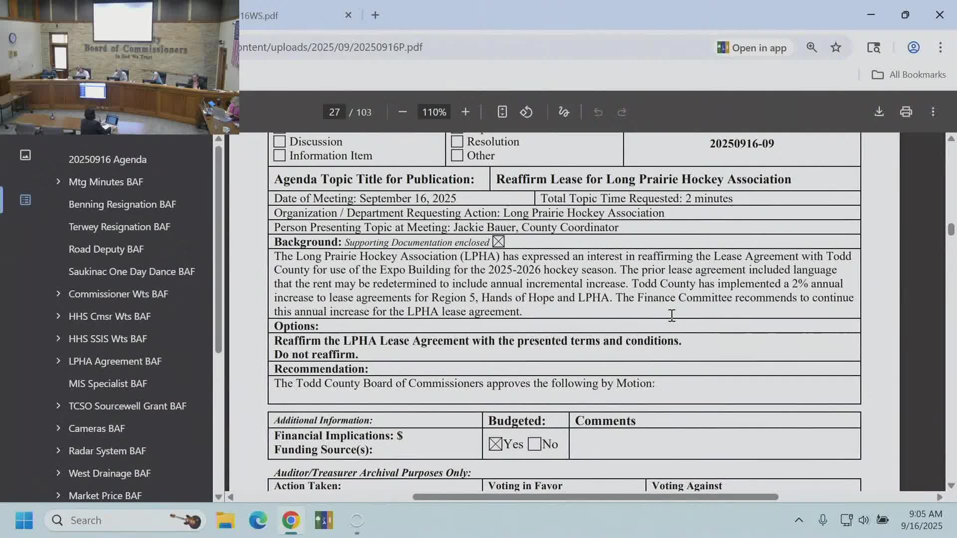 Board reaffirms Long Prairie Hockey Association lease with 2% annual escalation