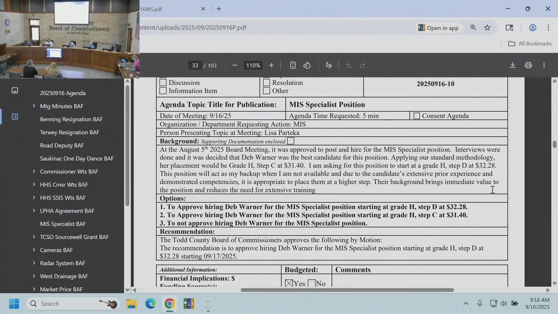 County authorizes application for Sourcewell $50,000 community impact grant and $40,000 match grant