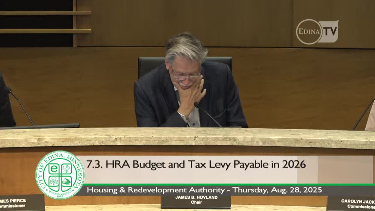 Edina HRA sets preliminary 2026 tax levy at $267,100, a 3% increase