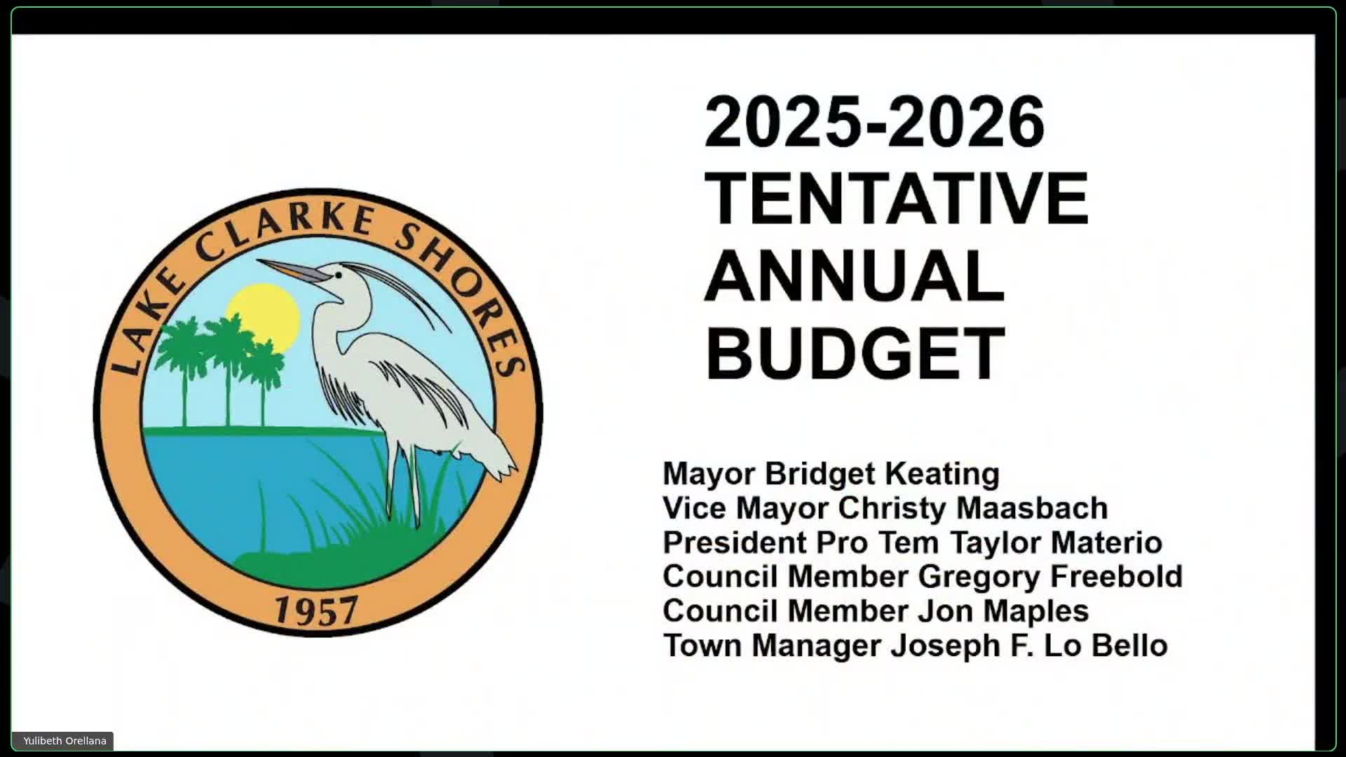 Lake Clark Shores council adopts 5.9-mill tentative rate, approves tentative 2025–26 budget