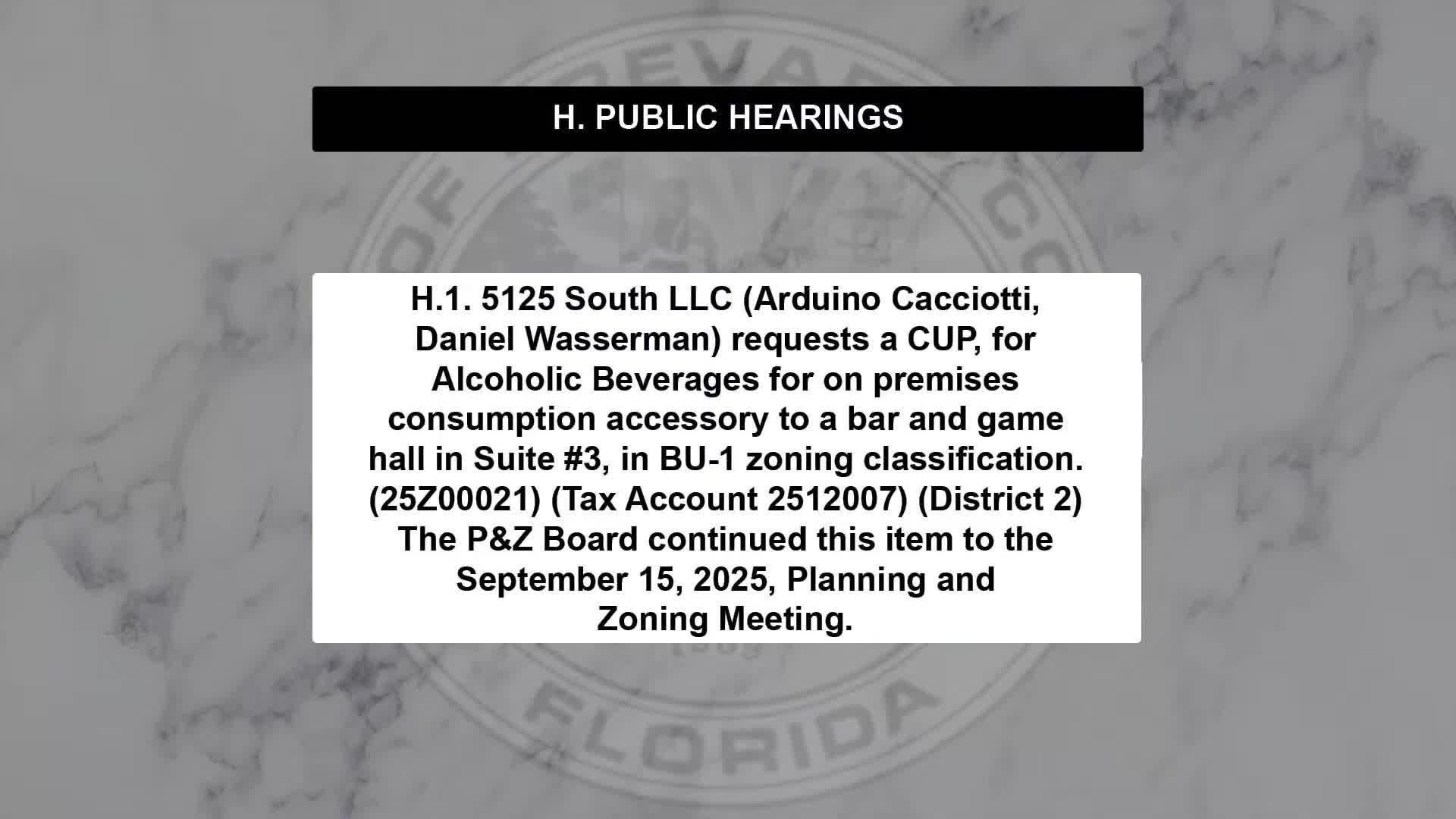 County continues conditional-use permit for alcohol service at game hall to Oct. 2