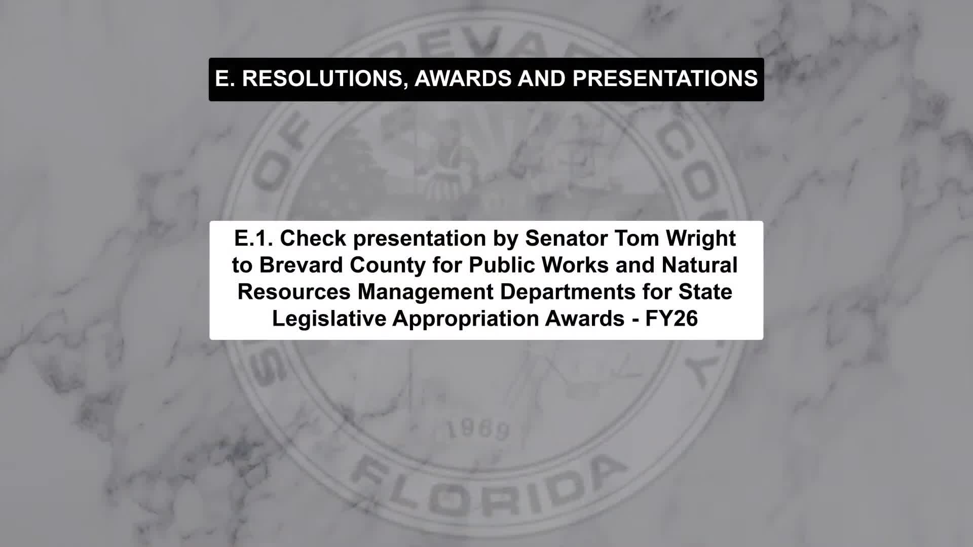 Sen. Tom Wright presents nearly $5.93 million for Brevard bridge, stormwater and Indian River Lagoon sewer projects