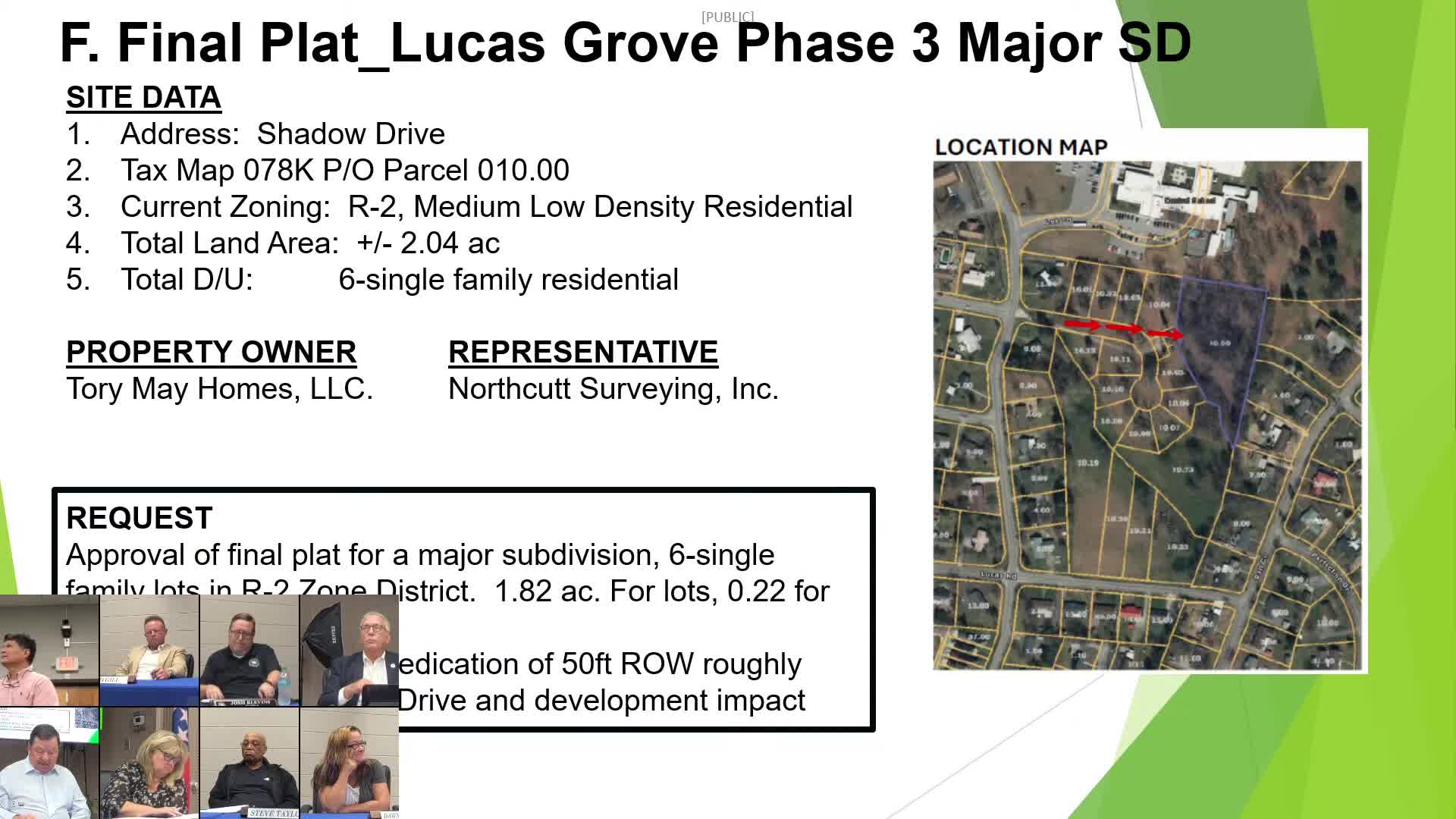 Planning Commission approves Lucas Grove Phase 3 final plat with two conditions