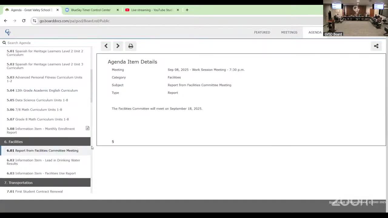 District reports nondetectable lead results in drinking‑water testing; facilities meeting set