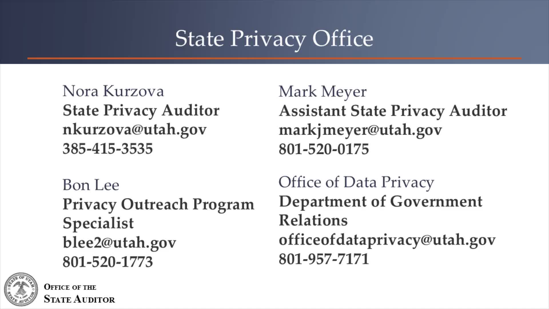 Auditor privacy team explains new state privacy framework, transition to Office of Data Privacy