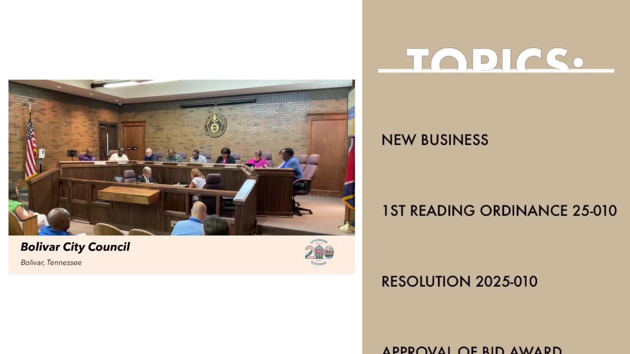 Bolivar council approves first reading to rezone Watson property on Villa Road to heavy industrial