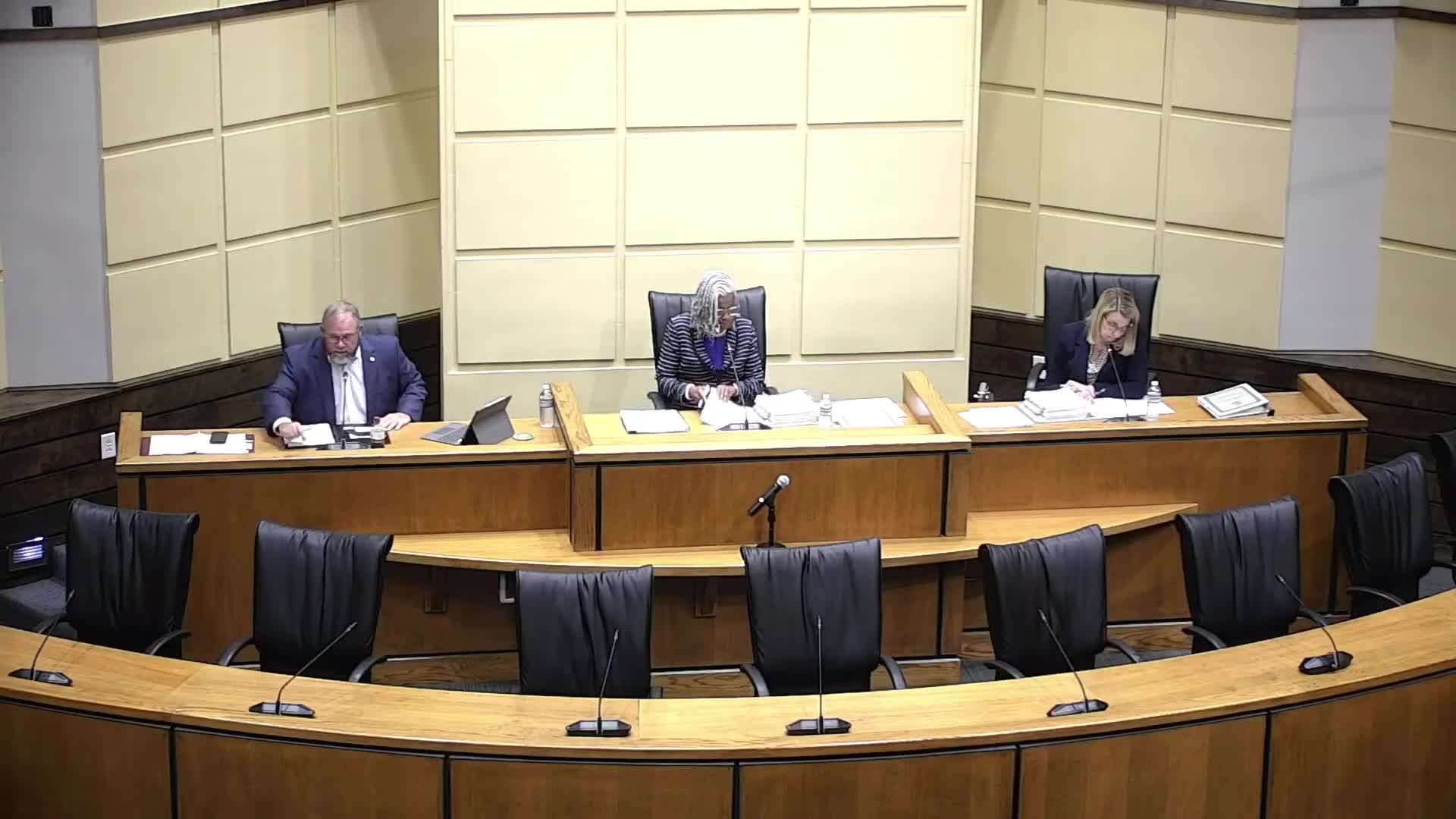 Commissioners debate bonding GoMESA distributions for capital projects; no final vote recorded