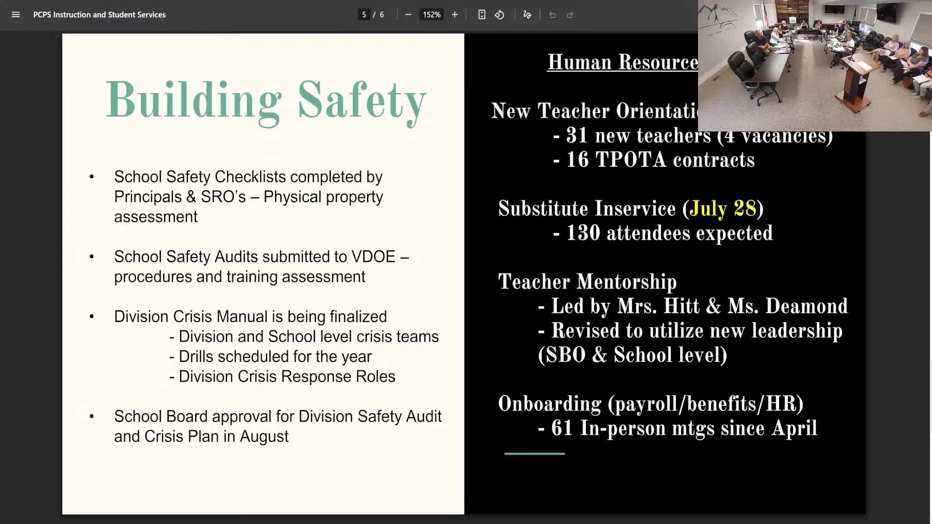 Page County reports hiring gains, bus orders and substitute outreach ahead of August start