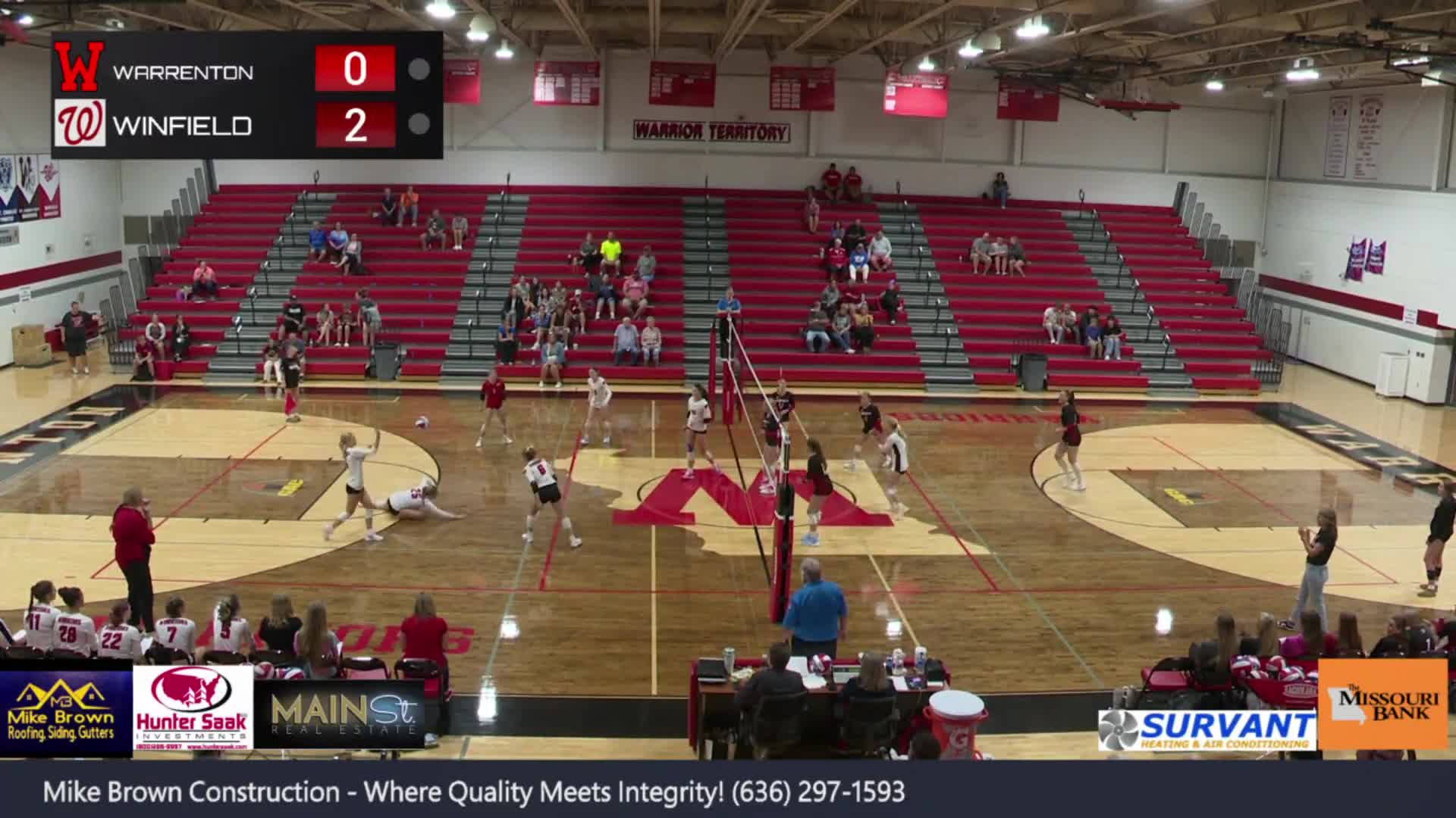 Warrenton Claws Back Against Winfield in Competitive Volleyball Match