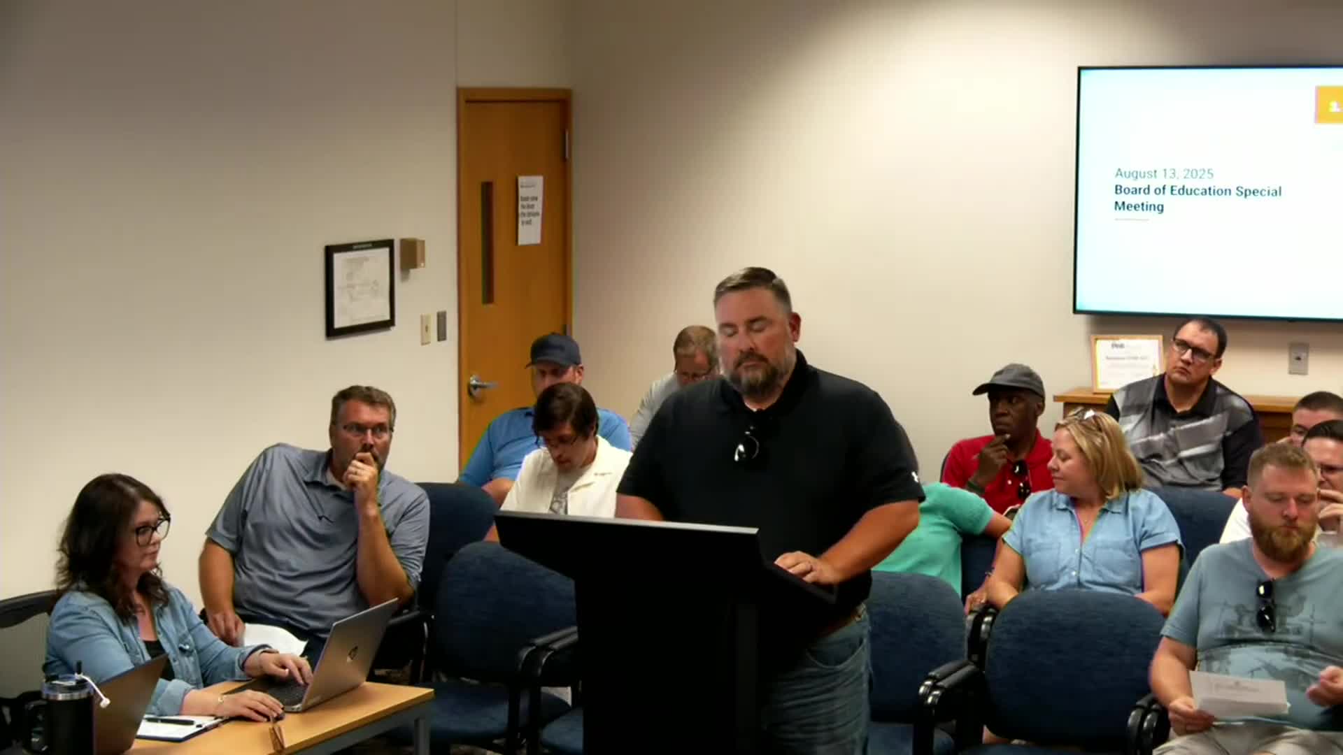 Residents criticize board process after special meeting leading to superintendent’s removed duties; public calls for transparency