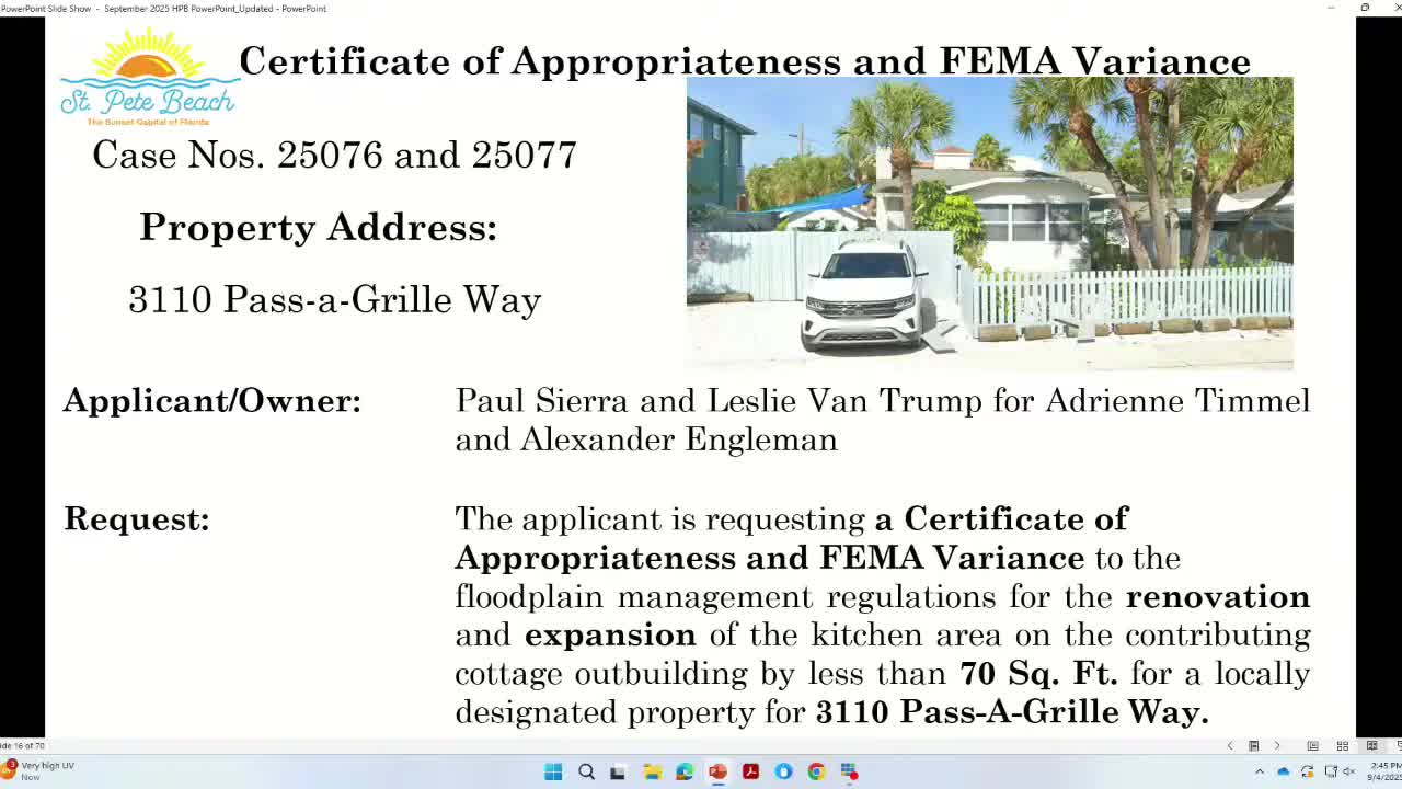 Owners of 3110 Passagrille Way receive certificate of appropriateness and FEMA floodplain variance for cottage renovation