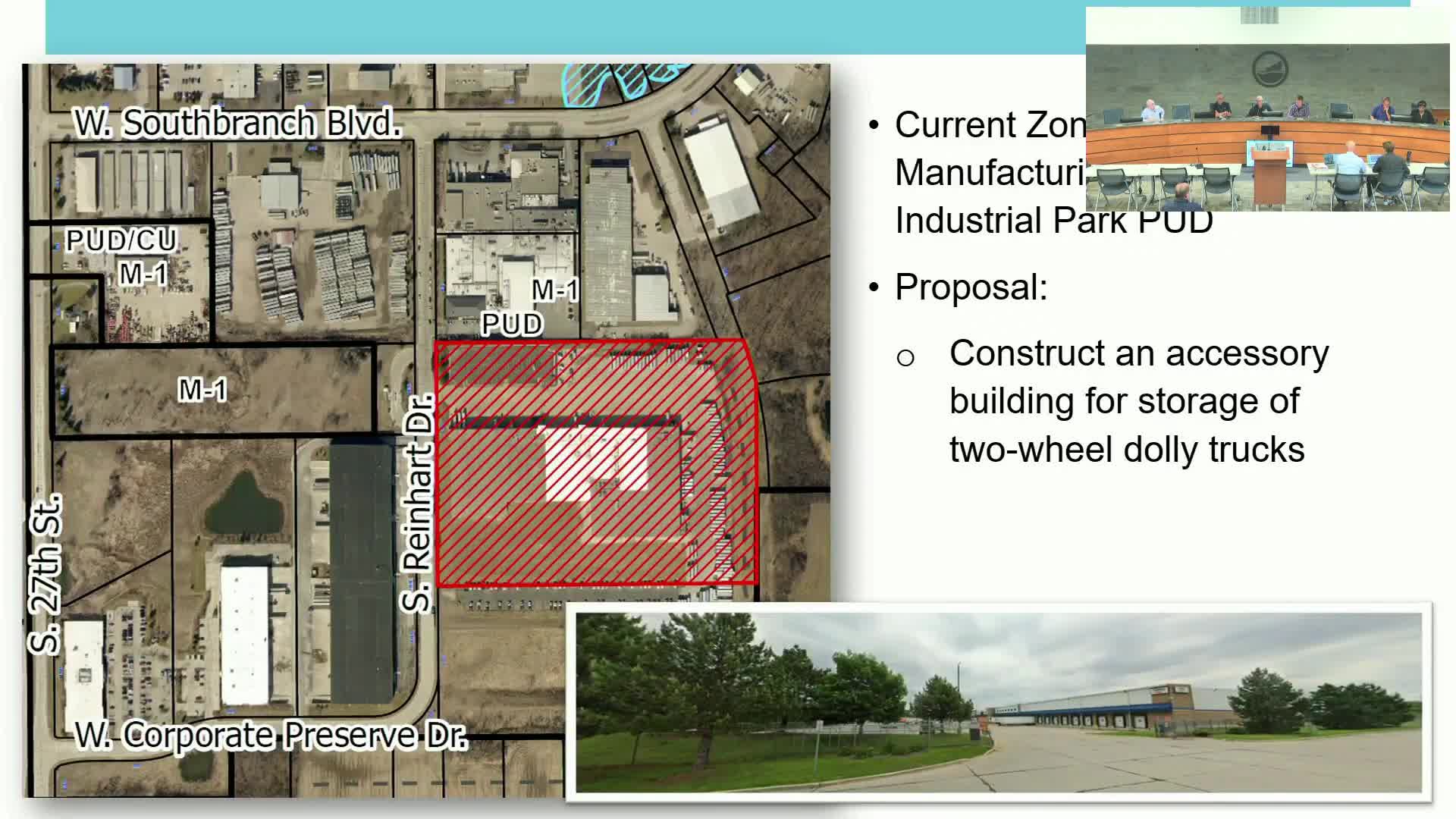 Plan Commission approves 1,000‑square‑foot accessory structure at Performance Food Service