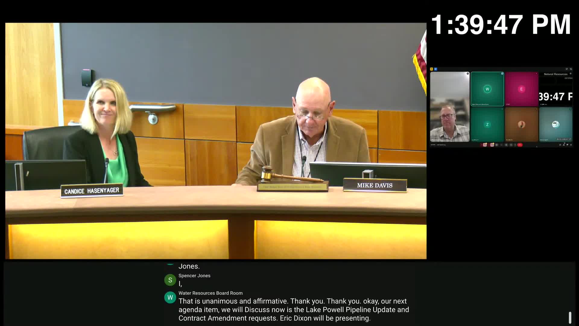 Board extends Lake Powell Pipeline consulting and federal task-order contracts two years; no new funding added