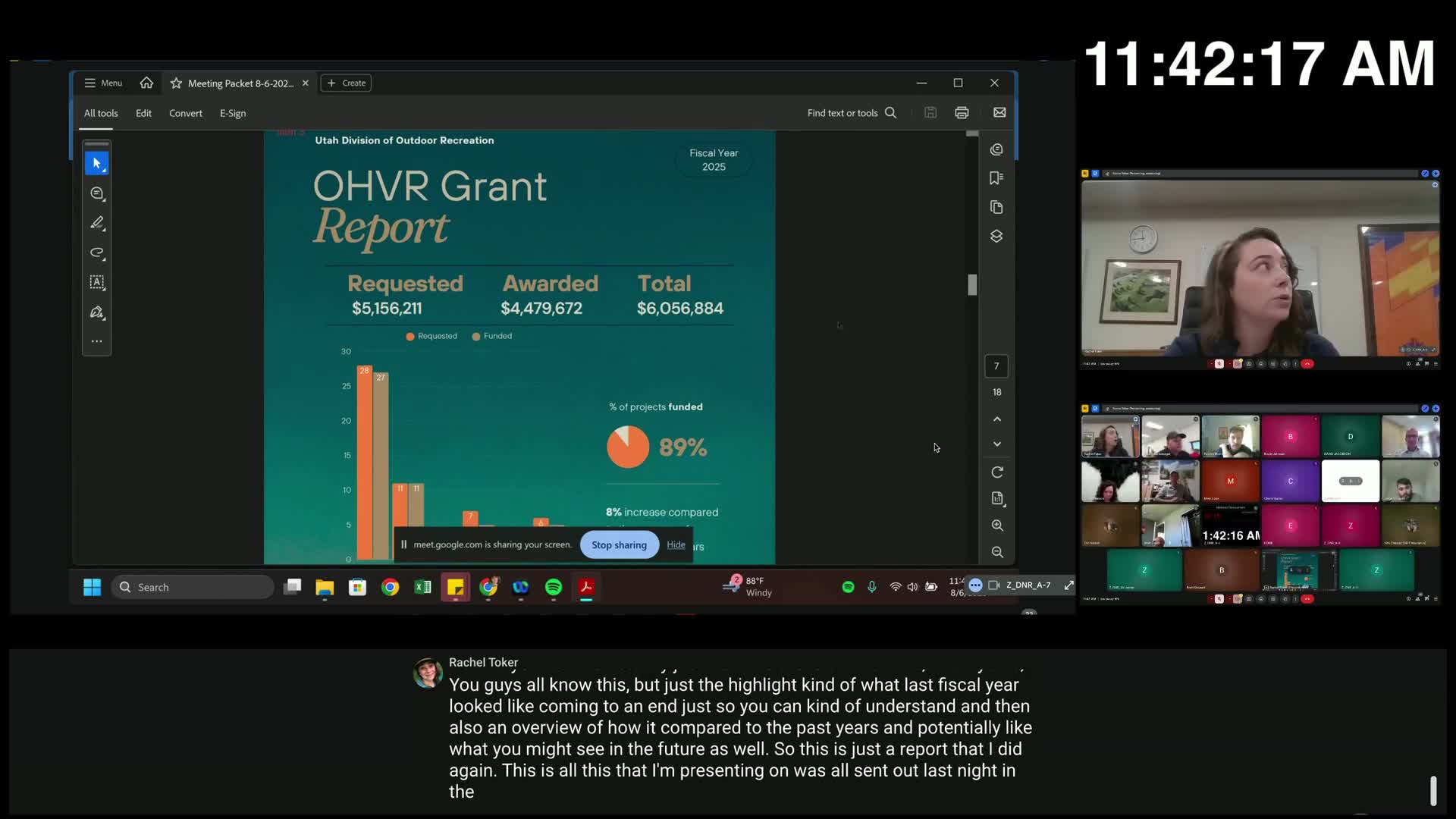 Outdoor Recreation grants: division reports $4.4M awarded in FY25, staff requests $6M annual building-block increase