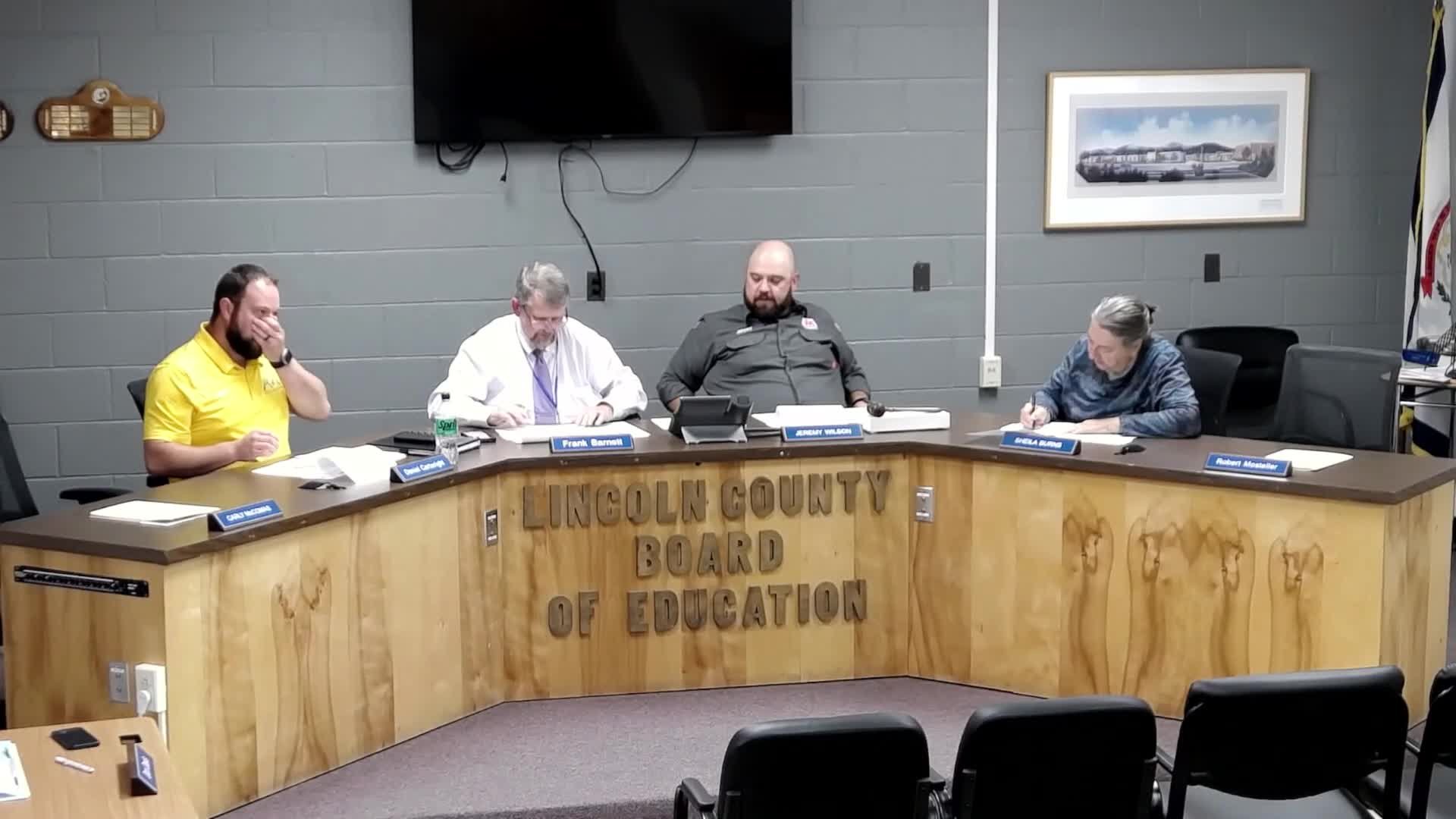 Board hears progress report on Duval construction, bids for fuel tanks and safe‑school entrance at Lincoln County High School