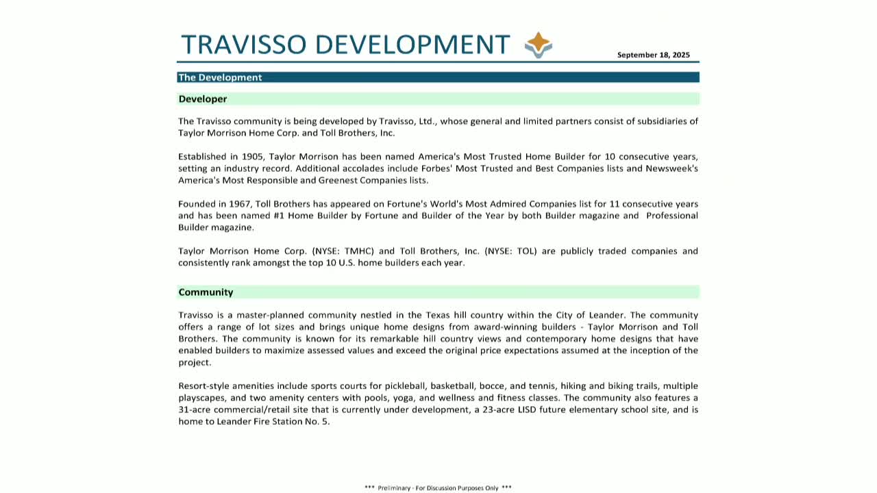 Leander City Council Considers $25M Infrastructure Proposal for Traviso Development