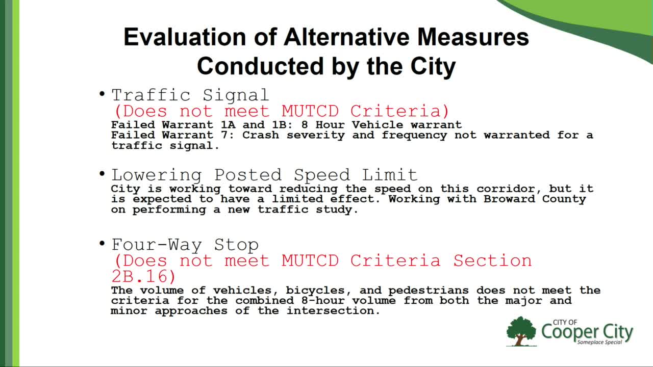 City Explores Traffic Circle Options Amid Speed Limit Challenges in Broward County