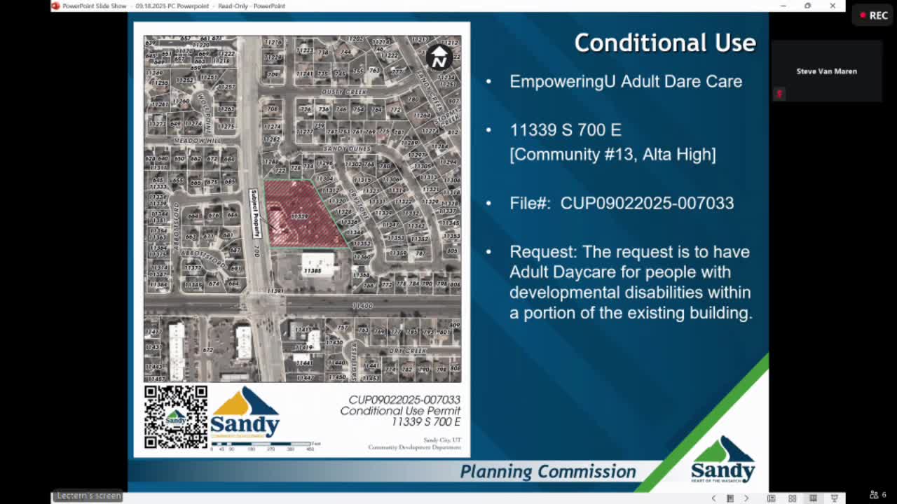 Planning Commission Considers Adult Daycare for Developmentally Disabled in Sandy