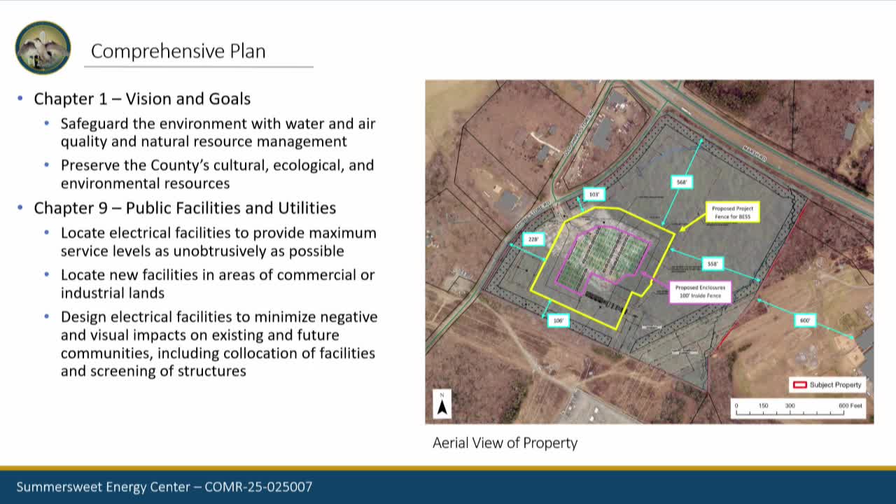 County Council Reviews Electrical Facility Proposal for Substantial Accord with Comprehensive Plan