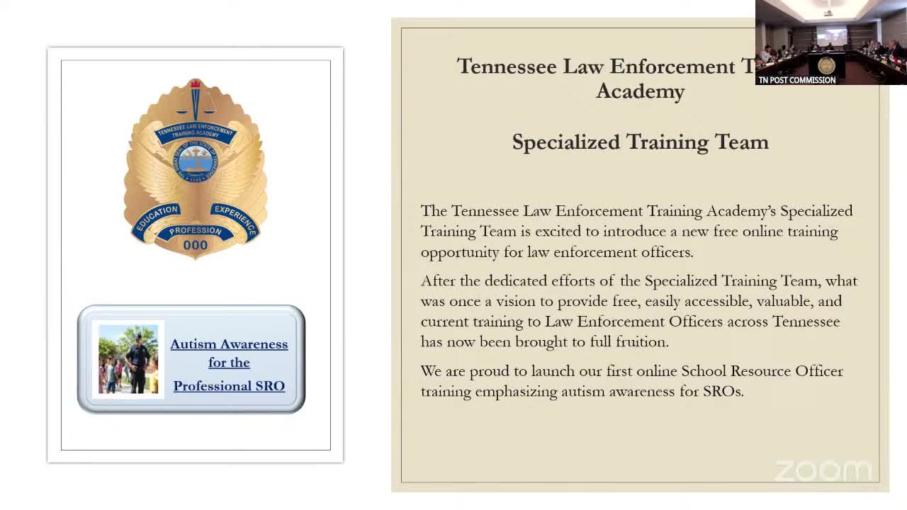 Tennessee POST unveils state-specific online training platform, pilots SRO autism course