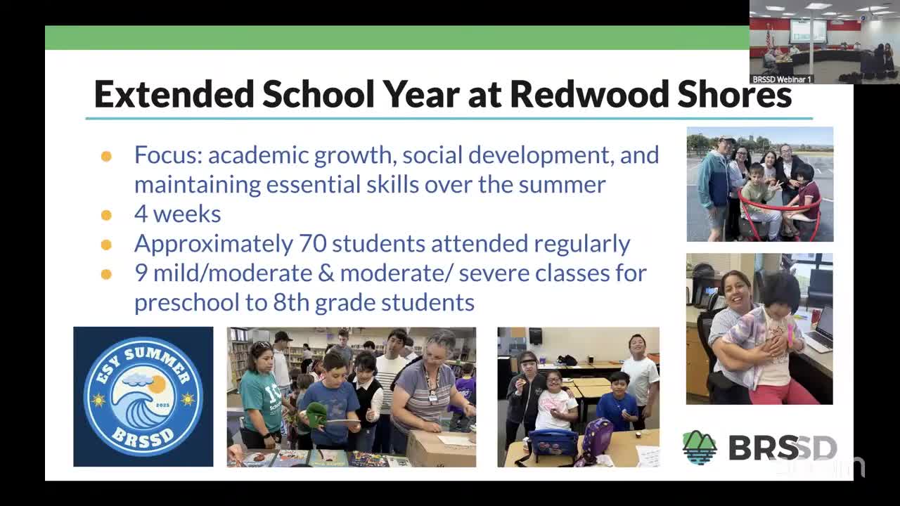 District reports summer programs: ESY served ~70 students; Power Scholars enrolled 111