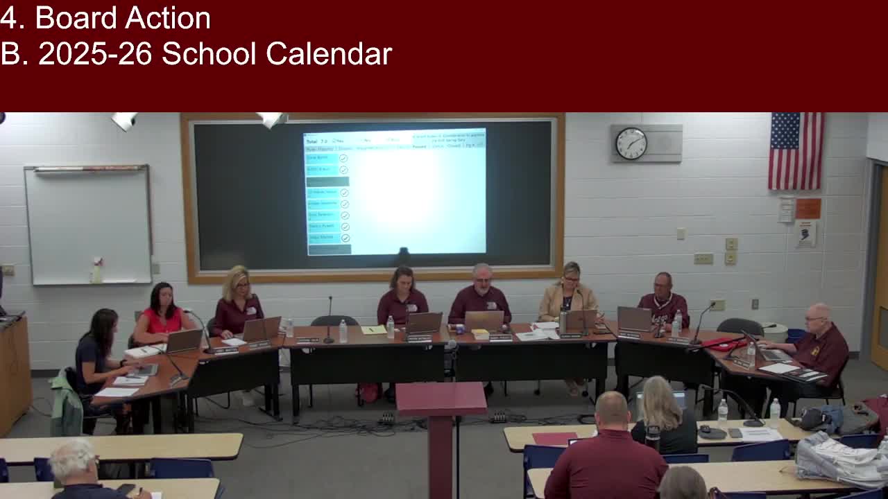 Antigo board approves 2025–26 school calendar, academic standards and handbooks; removes QR codes from student handbooks