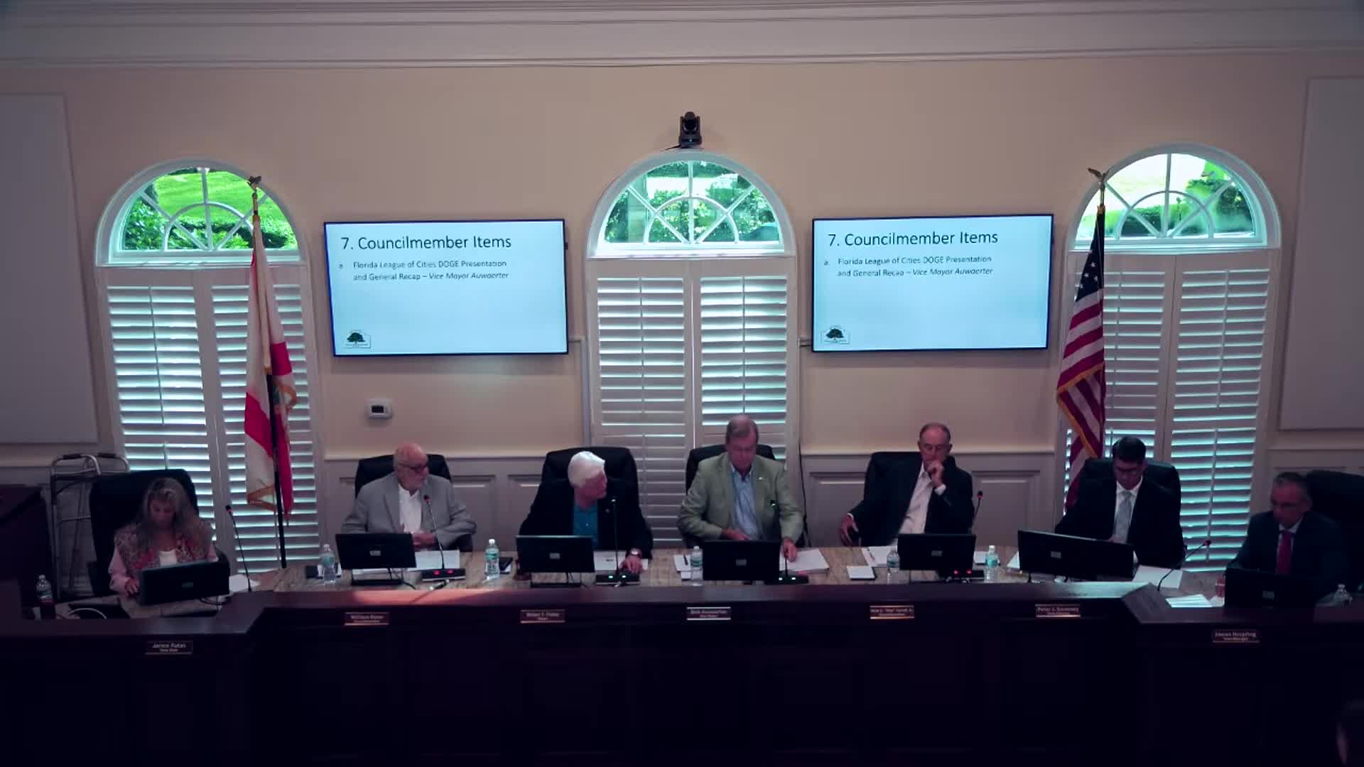 Vice mayor summarizes League of Cities sessions on proposed property-tax reforms and DOGE review