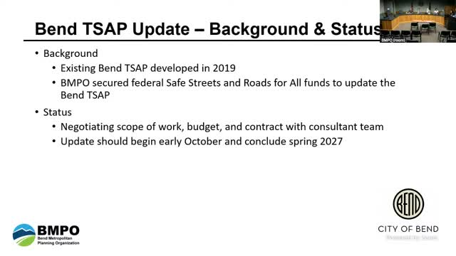 Bend MPO outlines update to Transportation Safety Action Plan; consultant selection expected