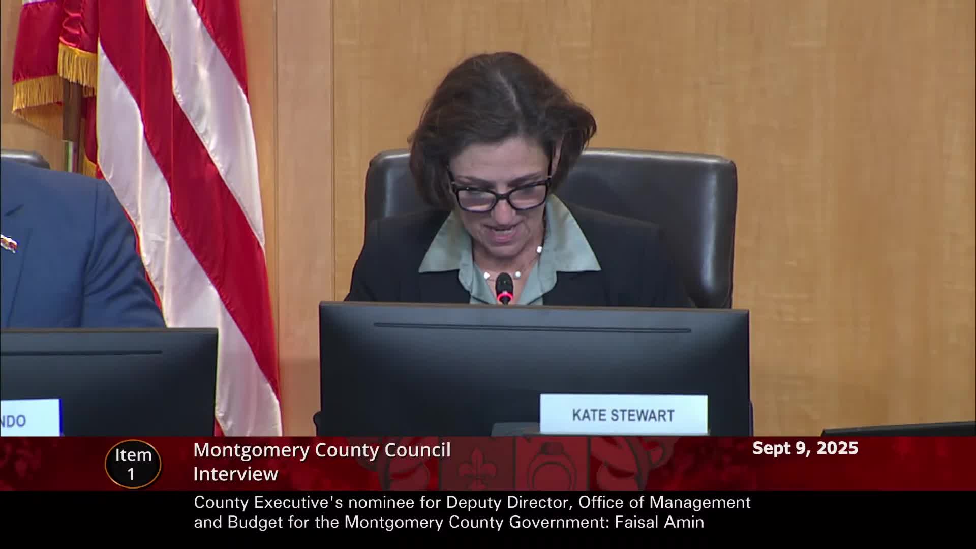 Council interviews Faisal Amin for deputy director of Office of Management and Budget