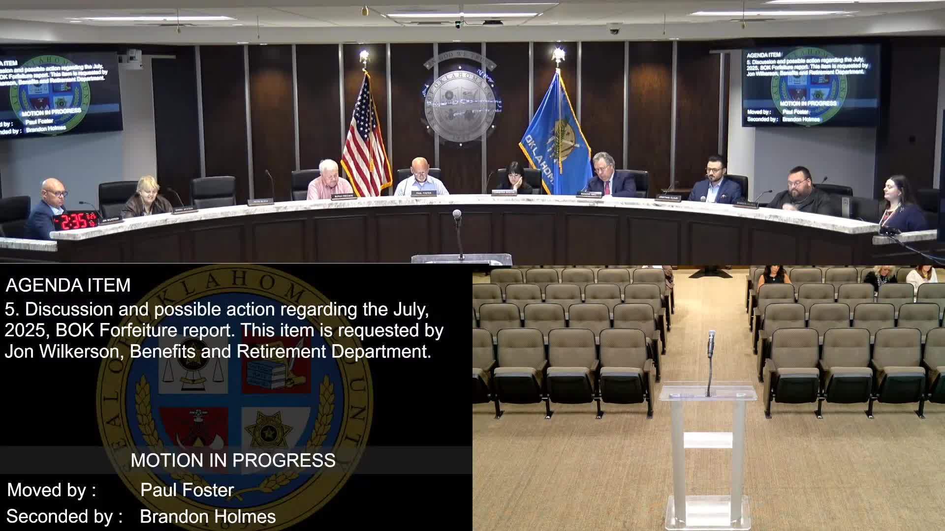 Retirement application approved; retiree representative elected for 2025–28