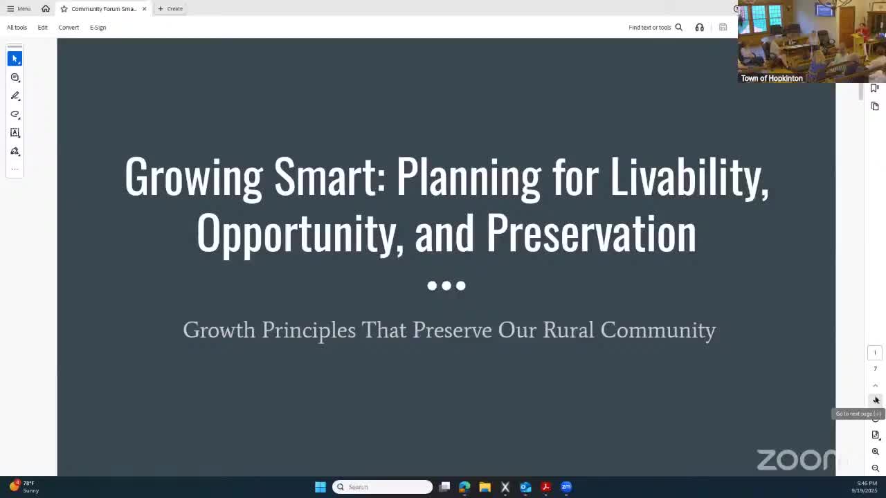 Community Leaders Discuss Smart Growth Principles for Hopkinton's Development Strategy