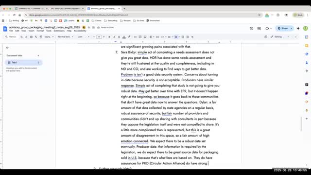 Advisory group debates PRO powers, data confidentiality and potential impacts on local haulers and recyclers